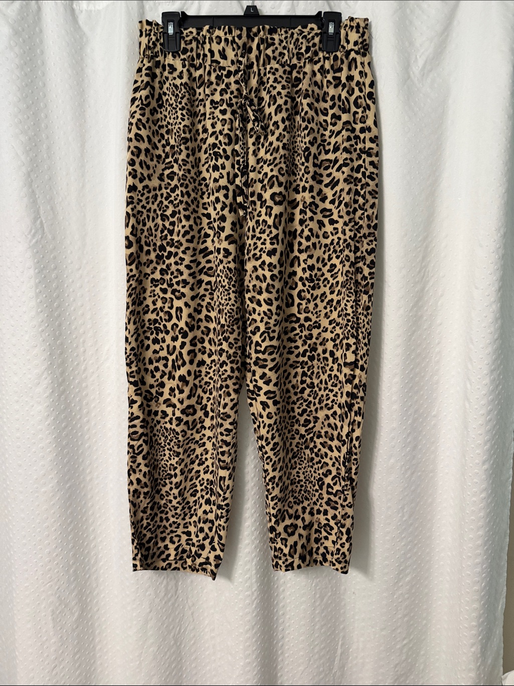 Shein Beige And Black Leopard Print Pants Size 0x